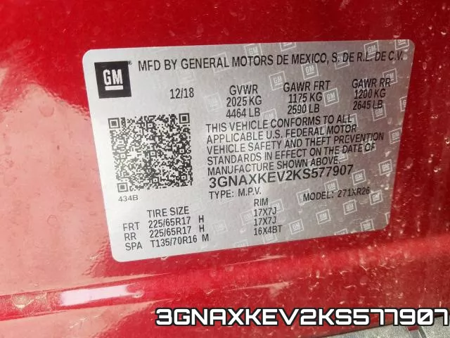 3GNAXKEV2KS577907 фото 2