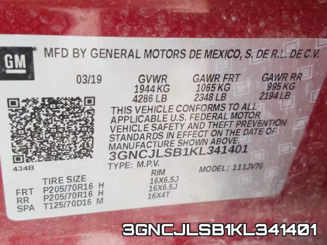 3GNCJLSB1KL341401 фото 2