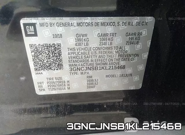 3GNCJNSB1KL215468 фото 10