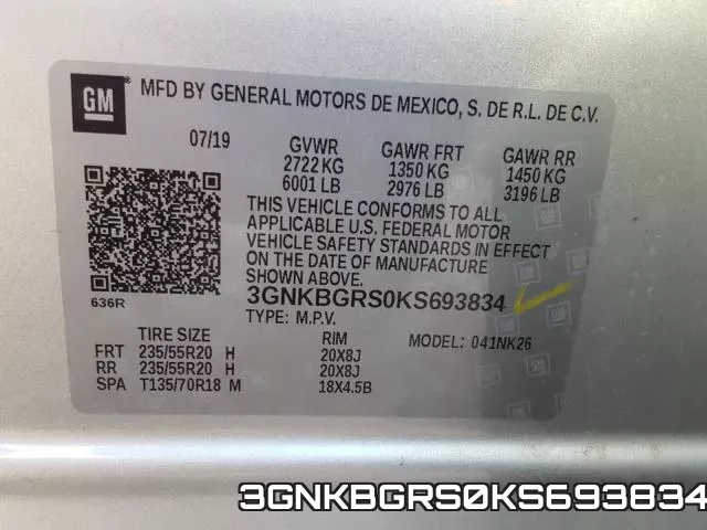 3GNKBGRS0KS693834 фото 2