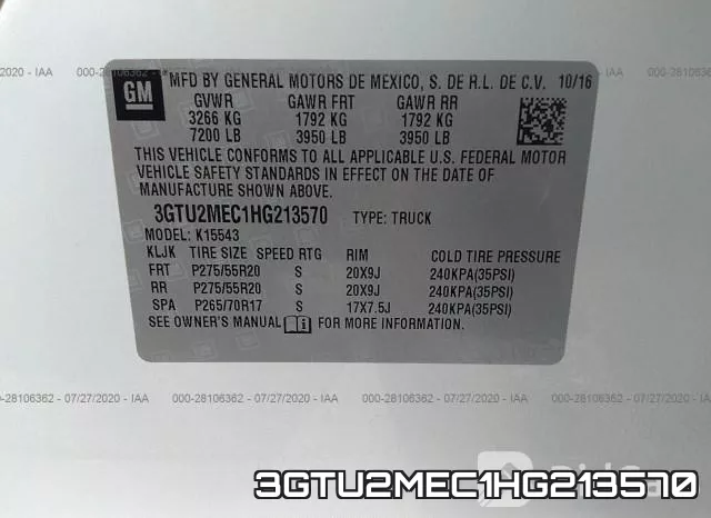3GTU2MEC1HG213570 фото 10