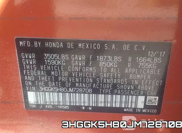 3HGGK5H80JM728708 фото 10