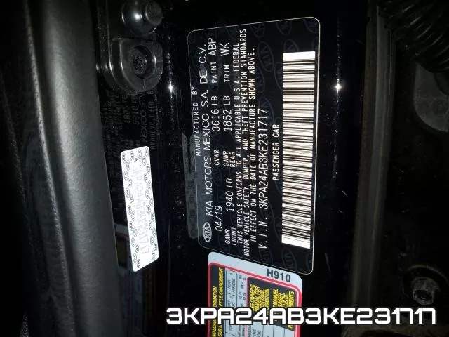 3KPA24AB3KE231717 фото 2