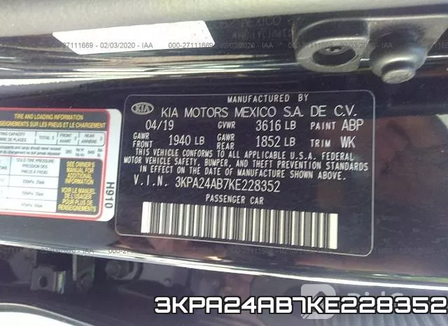 3KPA24AB7KE228352 фото 10