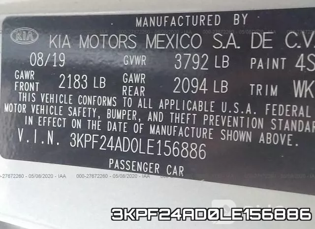 3KPF24AD0LE156886 фото 10