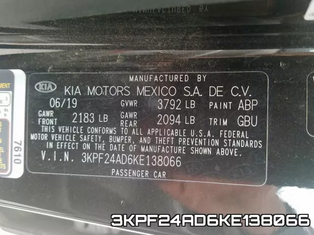 3KPF24AD6KE138066 фото 2