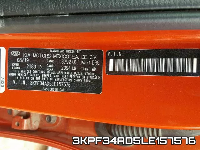 3KPF34AD5LE157576 фото 2