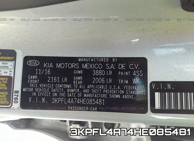 3KPFL4A74HE085481 фото 10
