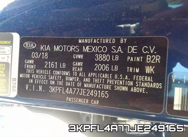 3KPFL4A77JE249165 фото 10