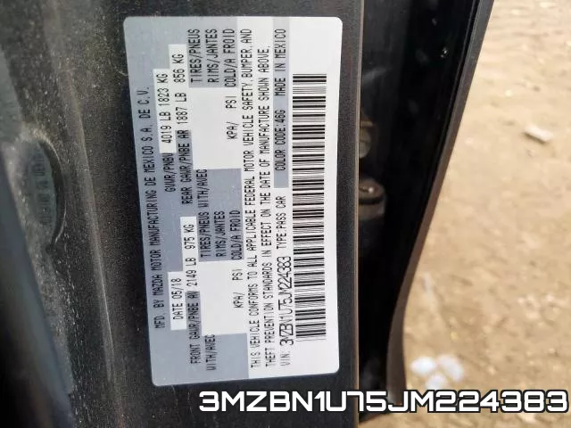 3MZBN1U75JM224383 фото 2