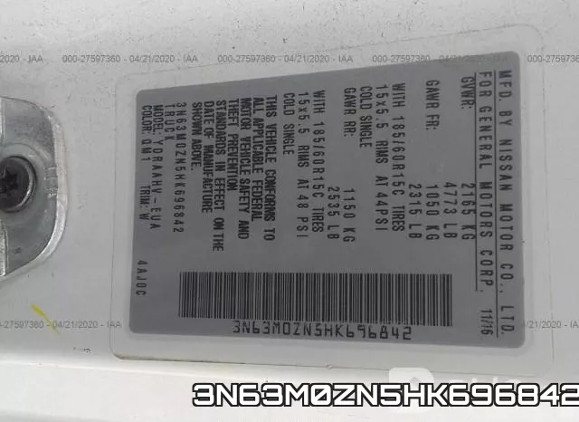 3N63M0ZN5HK696842 фото 10