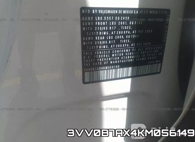 3VV0B7AX4KM056149 фото 10