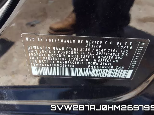 3VW2B7AJ0HM269799 фото 2