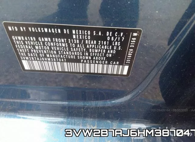 3VW2B7AJ6HM387047 фото 10
