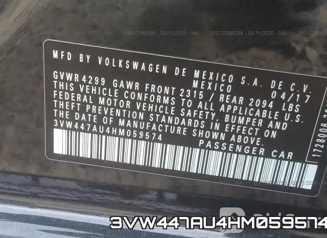 3VW447AU4HM059574 фото 10