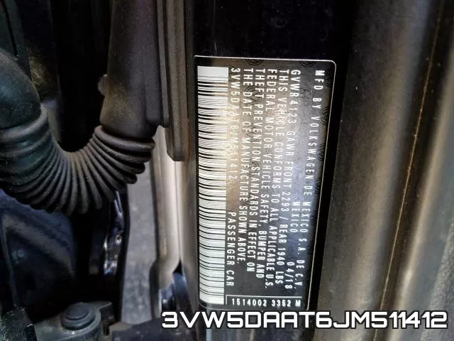 3VW5DAAT6JM511412 фото 2