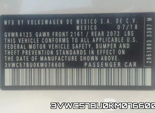3VWC57BU0KM076600 фото 10