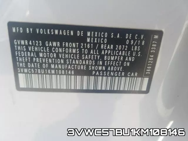 3VWC57BU1KM108146 фото 2