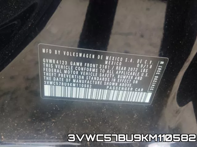 3VWC57BU9KM110582 фото 2
