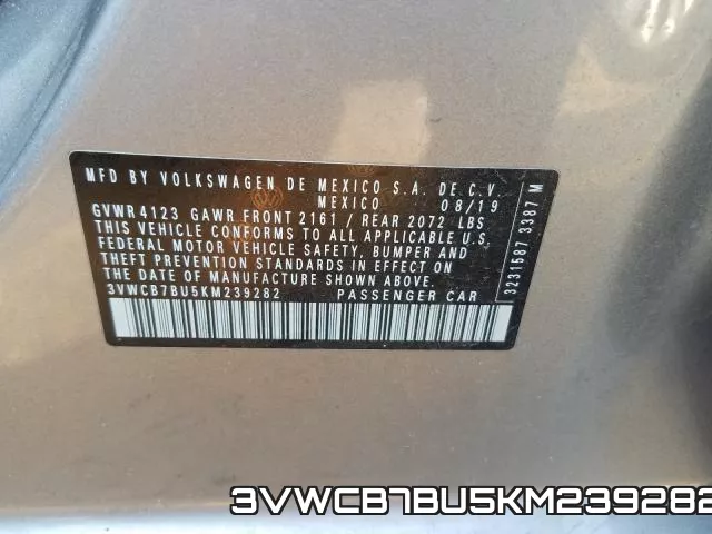 3VWCB7BU5KM239282 фото 2