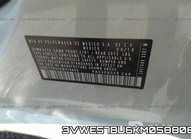 3VWE57BU6KM058806 фото 10