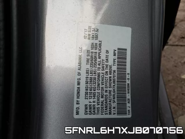 5FNRL6H7XJB070756 фото 2