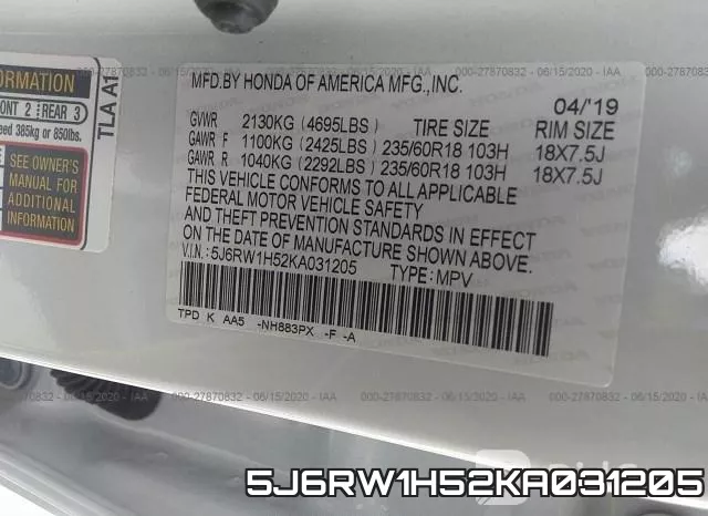 5J6RW1H52KA031205 фото 10