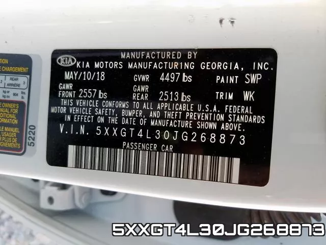 5XXGT4L30JG268873 фото 2