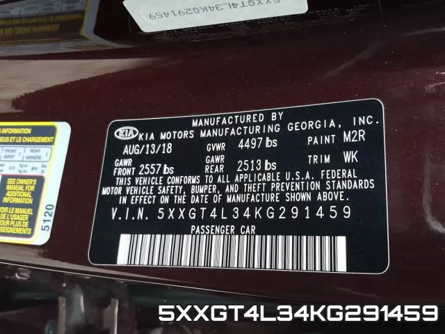 5XXGT4L34KG291459 фото 2