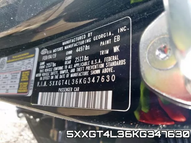 5XXGT4L36KG347630 фото 2