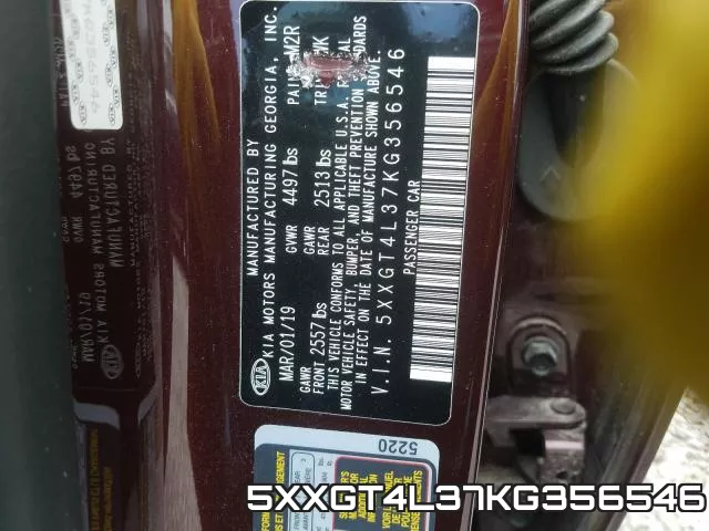 5XXGT4L37KG356546 фото 2