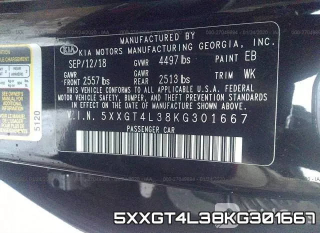5XXGT4L38KG301667 фото 10