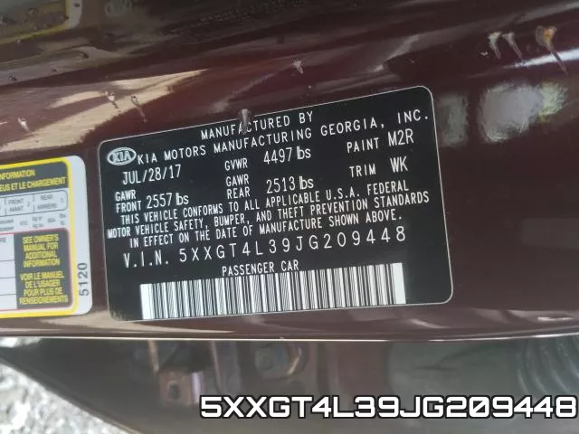 5XXGT4L39JG209448 фото 2