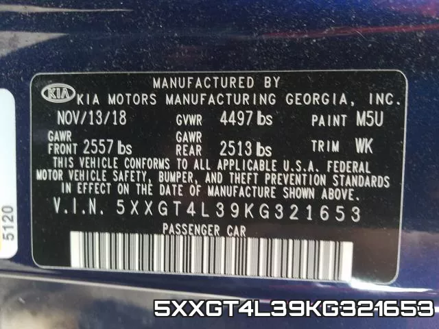 5XXGT4L39KG321653 фото 2