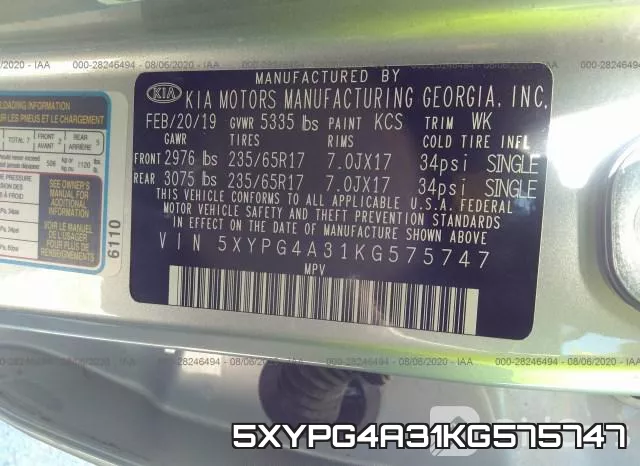 5XYPG4A31KG575747 фото 10