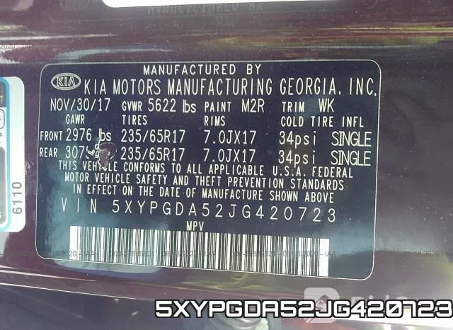 5XYPGDA52JG420723 фото 10