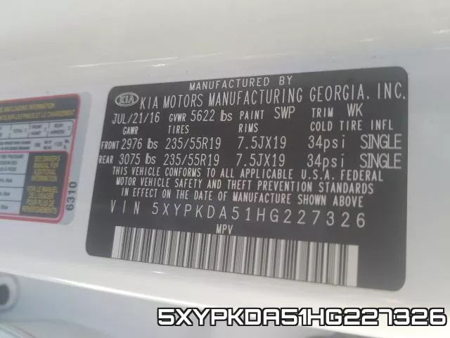 5XYPKDA51HG227326 фото 2