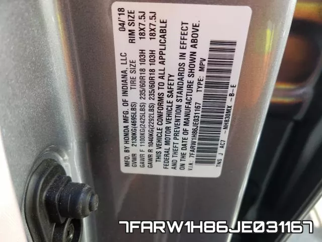 7FARW1H86JE031167 фото 2