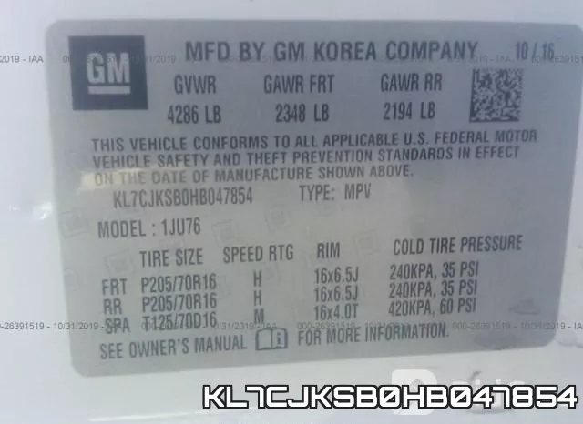 KL7CJKSB0HB047854 фото 10