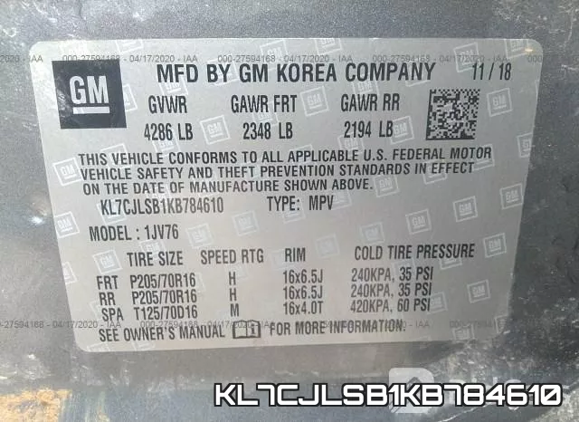 KL7CJLSB1KB784610 фото 10