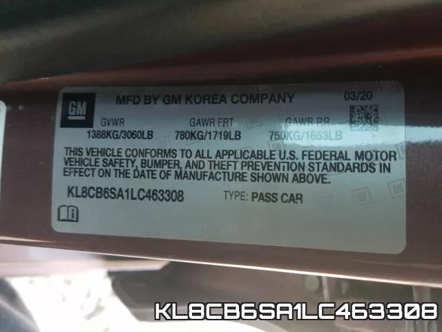 KL8CB6SA1LC463308 фото 2