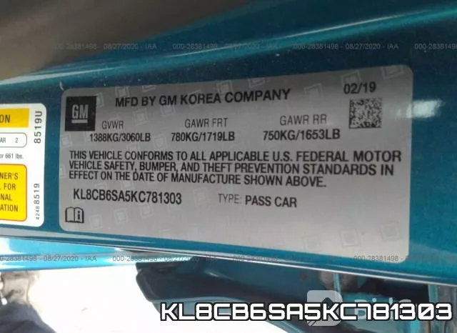 KL8CB6SA5KC781303 фото 10