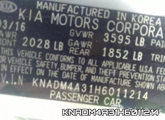 KNADM4A31H6011214 фото 10
