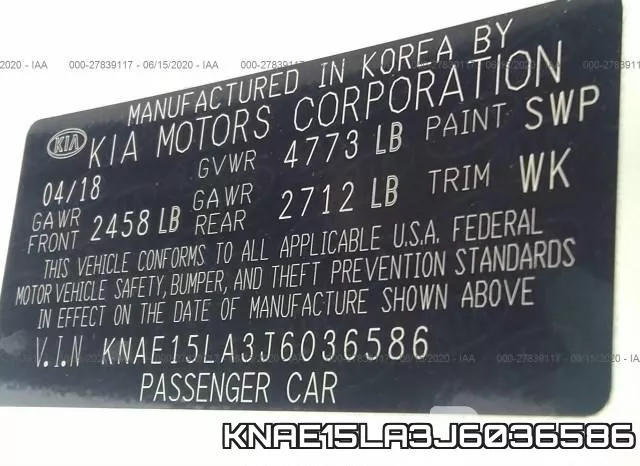 KNAE15LA3J6036586 фото 10