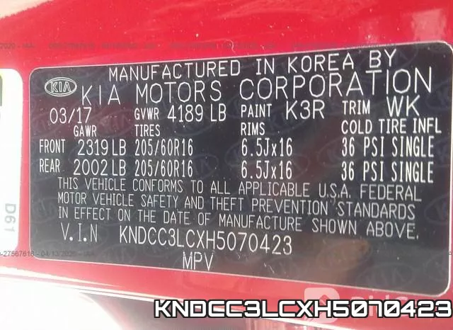 KNDCC3LCXH5070423 фото 10