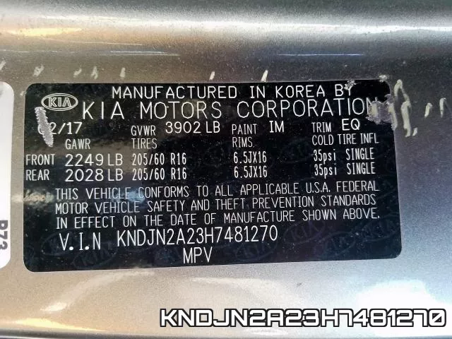 KNDJN2A23H7481270 фото 2