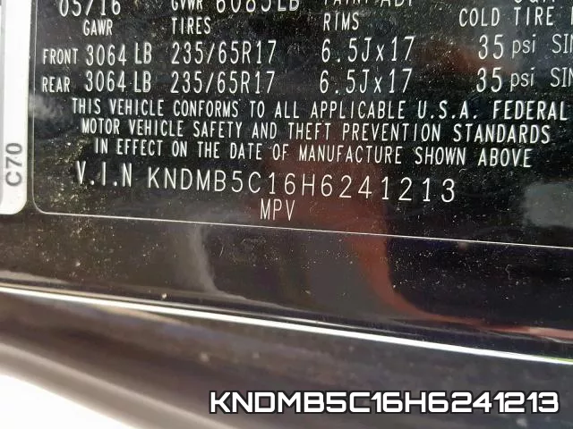 KNDMB5C16H6241213 фото 2