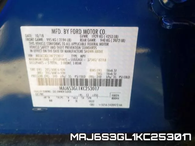 MAJ6S3GL1KC253017 фото 2