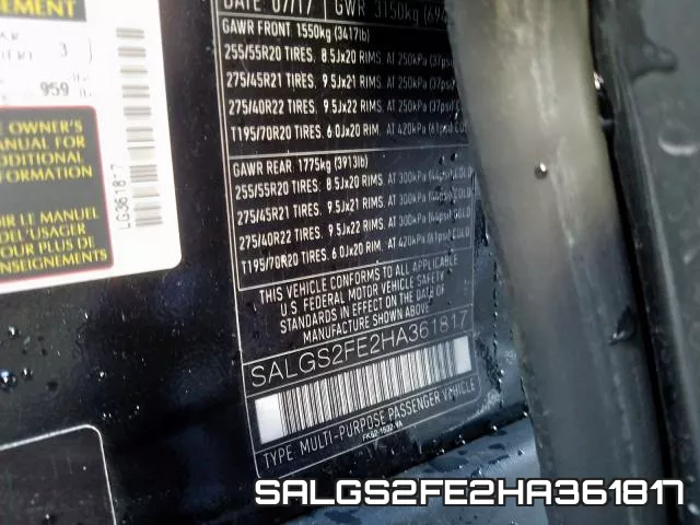 SALGS2FE2HA361817 фото 2