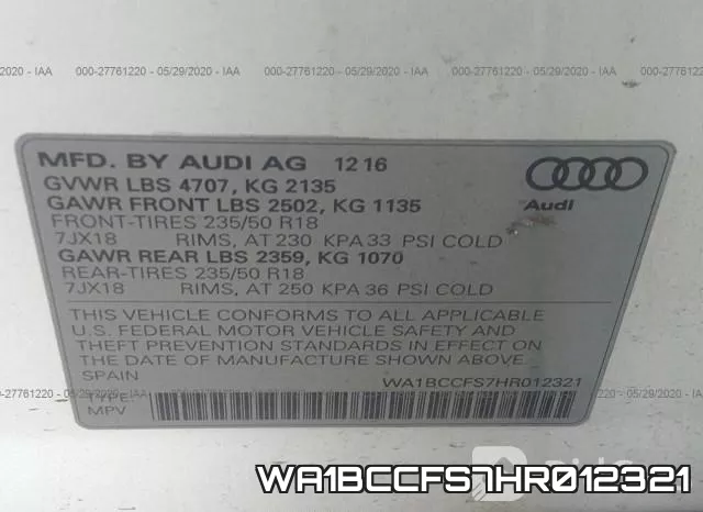 WA1BCCFS7HR012321 фото 10